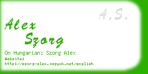 alex szorg business card